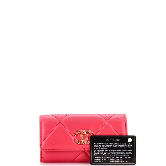 Chanel 19 Flap Wallet Quilted Lambskin Small Pink - Picture 2 of 7